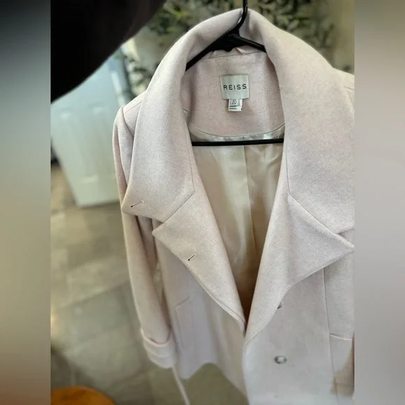 Reiss Women's Light Pink Pea Coat - Picture 2 of 5